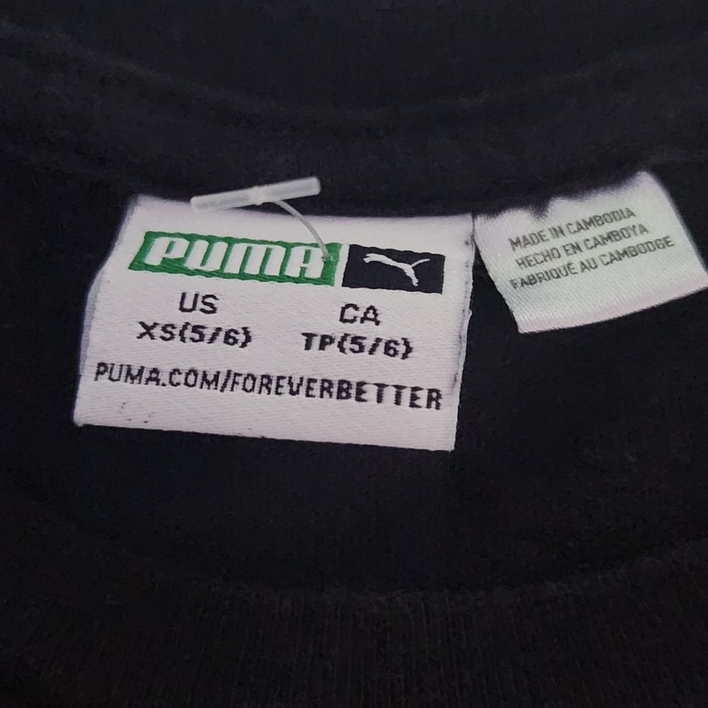 Puma Girls T-shirt Black Pink Crewneck Short Sleeve Sport-Casual Size XS Kids - Picture 4 of 8